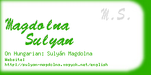 magdolna sulyan business card