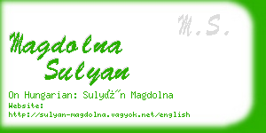 magdolna sulyan business card